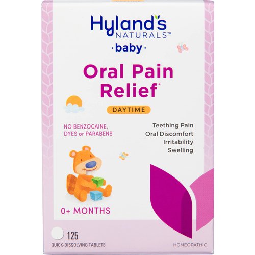 Hyland's Baby Daytime Soothing Tablets with Chamomilla, Natural Relief of Oral Discomfort, Irritability, and Swelling, 125 Count