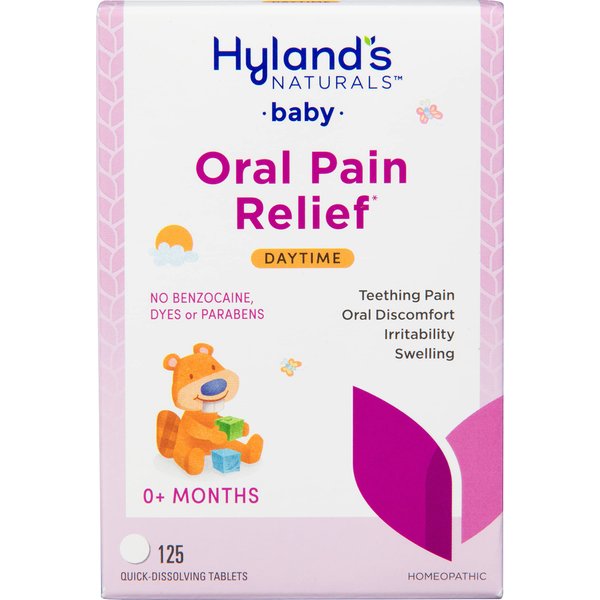 Hyland's Baby Daytime Soothing Tablets with Chamomilla, Natural Relief of Oral Discomfort, Irritability, and Swelling, 125 Count