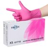 FINITEX Pink Nitrile Disposable Latex Free Gloves - 3.5mil 100PCS/Box Latex Free Powder Free 9inch Gloves Guantes de Nitrilo Cleaning Medical Exam Food Cooking Gloves(100, X-Small)