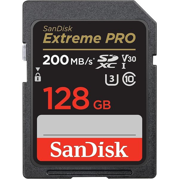 SanDisk 128GB Extreme PRO SDXC UHS-I Memory Card - C10, U3, V30, 4K UHD, SD Card - SDSDXXD-128G-GN4IN