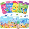 Visfun Reusable Sticker Book for Kids, 4Pack Jelly Quiet Book Fun Travel Stickers Waterproof Toddler Sticker Activity Busy Book for Toddlers, Birthday Gifts for Boys and Girls