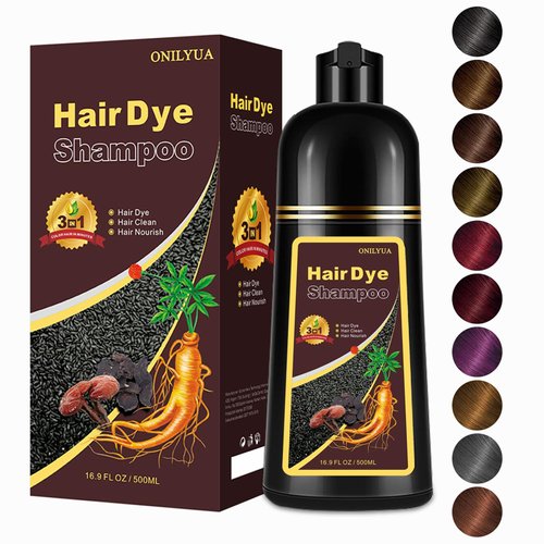 Dark Brown Hair Dye Shampoo 3 in 1 for Gray Hair, Long-lasting & Natual Hair Color Shampoo, Instant Hair Dye for Men Women, Effect in Minutes 16.9 Fl Oz(Dark Brown)