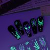 Halloween Nail Stickers Glow in The Dark Ghosts Nail Decals 6PCS Self-Adhesive Halloween Nail Art Stickers Cute Ghosts Spiderweb Nail Art Design Nail Decor Supplies for Women Girls Nail Decorations