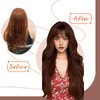 Sunny Hair Auburn Tape in Hair Extensions Auburn Brown Human Hair Extensions Tape ins Auburn #33 Tape in Natural Hair Extensions Burgundy Tape in Auburn Hair Extensions 50g 20pcs 18inch