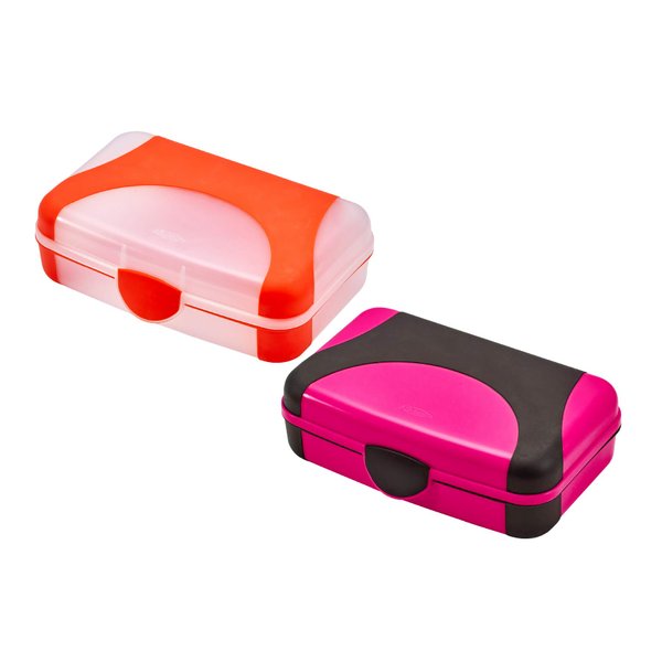 It's Academic Hard Pencil Case, Durable Plastic Pencil Box, Kid-Friendly Colors in Pink & Orange, 2-Pack