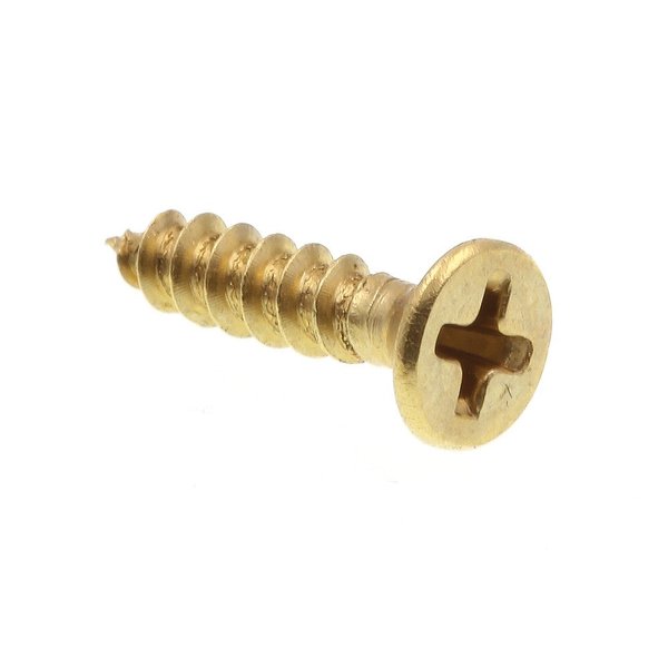 Prime-Line 9034254 Wood Screw, Flat Head Phillips, #4 X 1/2 in, Solid Brass, Pack of 25