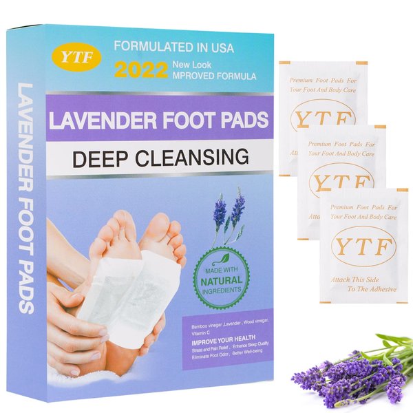 20PCS Lavender Foot Pads, Natural Bamboo Vinegar Ginger Powder Deep Cleansing Foot Pads, Easy to Use and Warm feet, Ginger Foot Pads for Relaxation, Warm feet,Relieve Stress, Remove Dampness
