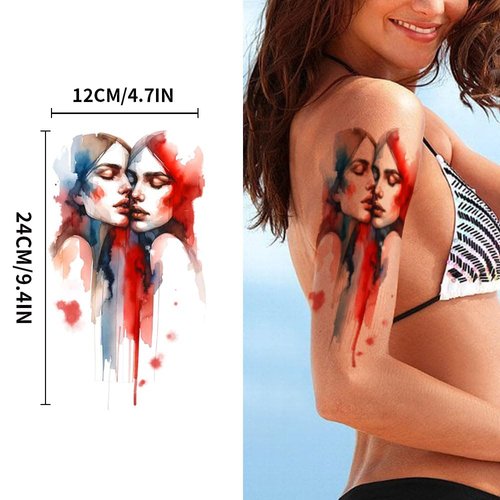 Jctato Watercolor Temporary Tattoos of Beautiful Animals Realistic for Adults, Aesthetic Sleeve Tattoos Half Arm for Women Girls, Long Lasting Fake Tattoos Full Arm for Kids,Whale