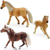 Gemini&Genius Horses Figurine Toy, Farm Premium Horse Animal Playset, Mare and Stallion with Horse Baby Family Action Figures Party Favors Supplies, Party Cupcake Toppers, Birthday Gifts for Kids