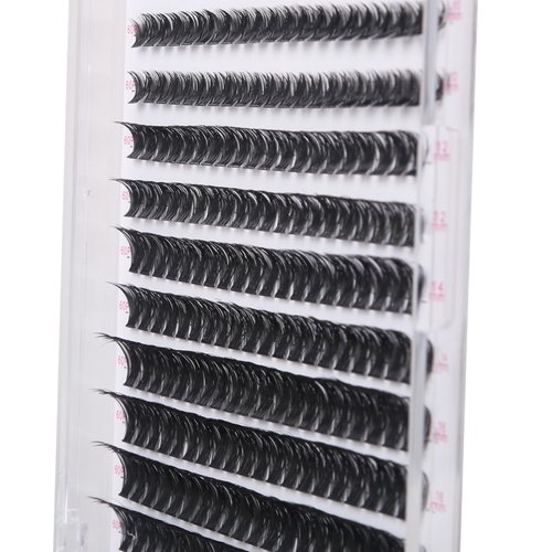 Yudel Lash Clusters Kit, Individual Eyelash Clusters Fluffy Lash Extension Kit Reusable Eyelash Extension Kit 200PCS Lengthening Wisps 8-16mm MIX 60D Curl Individual Lashes Clusters Lashes Kit