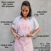 ROMEOSHOP Chef Apron Women, Personalized Adult Aprons for Women, Cooking Baking Gifts, Premium Quality Aprons for Chefs - Custom Women Kitchen Gift Mothers Day Christmas (01 pink)