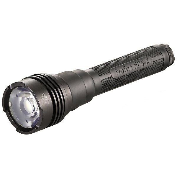 Streamlight 88075 ProTac HL 5-X 3500-Lumen Multi-Fuel Rechargeable Professional Tactical Flashlight with 4 x CR123A Lithium Batteries and Wrist Lanyard, Box, Black