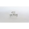 Small shiny silver metal three bows hair claw clip with crystals