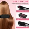 2 Pcs 2024 New Flat Iron Comb, Flat Iron Comb Attachment Clip On, Upgrade Barber Hair Straightening Comb, Professional or Home Use Compact Hair Styling Tool (Black+Black)