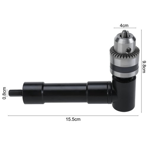 RealPlus Right Angle Attachment 90 Degree Cordless Right Angle Drill Adapter with 3/8" Keyed Chuck 8mm Hex Shank