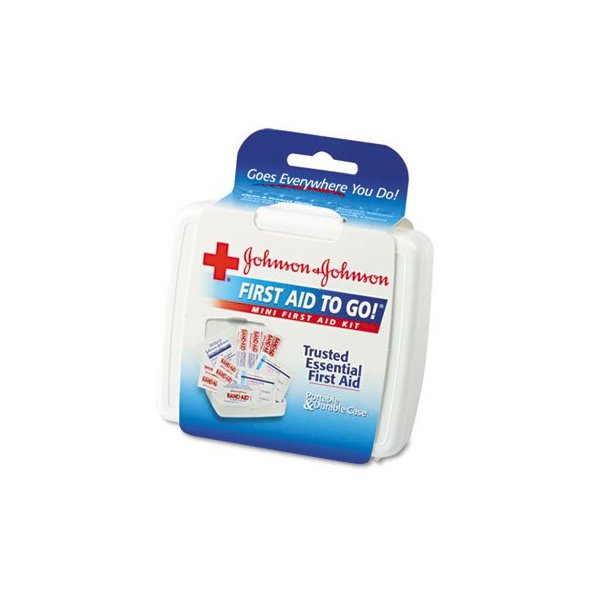 Johnson&Johnson 8295 Mini First Aid to Go Kit, 12-Pieces, Plastic Case