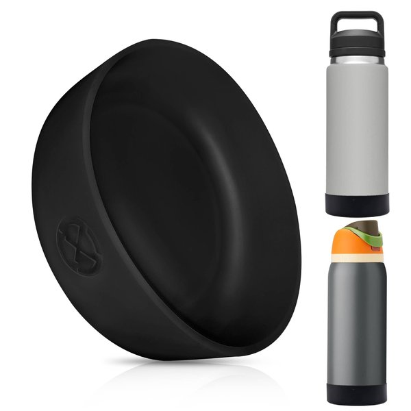 One MissionX Protective Silicone Boot for YETI 46oz 36oz 26oz 18/12oz, Owala 32oz 24oz Bottles & Yonder Water Bottles, Anti-Slip Bottom Sleeve Cover, BPA Free (Black, Fits 36 oz)