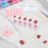 Nail Adhesive Tabs 25 Sheets (600pcs) & Nail Stand with Putty, Press On Nail Glue Stickers Nail Holder for Painting Nails, Nail Files, Nail Art Kit, Orange Wood Sticks, Press On Nail Acecessories
