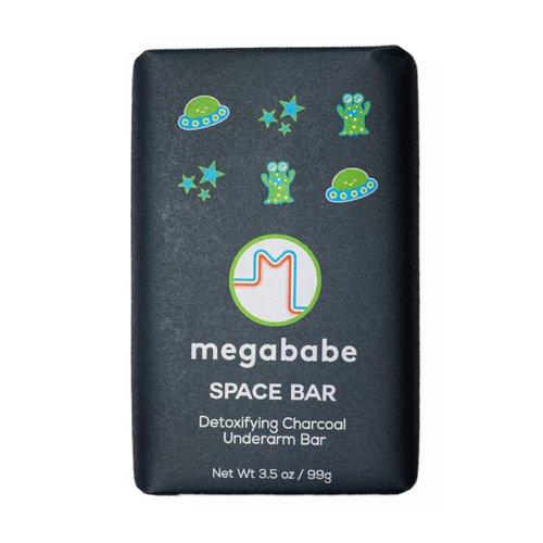 Megababe Underarm Bar Soap - Space Bar | With Detoxifying Charcoal for Odor Control | 3.5 oz