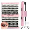 Generic False Eyelashes Cluster with 0.8mm-14mm mix Curl, Light Lashes Brand, 30D-40D Shape, Individual cluster eyelash,70 roots, Black