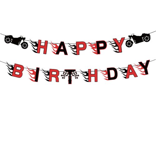 GLASNES Happy Birthday Banner Birthday Party Decorations Baby Shower Boys Man Birthday Party Supplies (B)