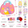 iGetooy 4-in-1 Dress Up Game Set Princess Fantasy Makeup, Pretty Pretty Princess Game, Girls Toy Kit with Diamond Painting & Princess Dress Up Set, DIY Paper Makeup Arts and Crafts for Kids 4-6