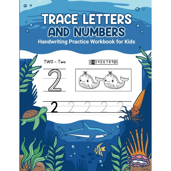 Ocean Adventure: Trace Letters and Numbers: Handwriting Practice Workbook for Kids
