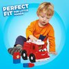 Mega BLOKS Fisher-Price Toddler Building Blocks, Freddy Fire Truck with 6 Pieces and Storage, 1 Figure, Red, Toy Car Gift Ideas for Kids
