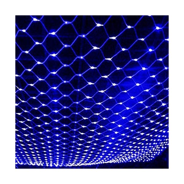 DOCHEER LED Net Mesh String Fairy Lights 204 LEDs, 6.56 Ft x 9.84 Ft,8 Modes, Blue Outdoor Transparency String Lights Waterproof Christmas Decorative Lights for Christmas Tree, Holiday, Party
