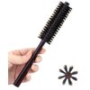 PERFEHAIR Small Round Hair Brush for Thin or Short Hair, Mini Round Boar Bristle Beard Brush for Men & Women