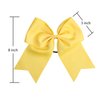 8 Inch Cheerleader Bows Ponytail Holder Solid Color Cheerleading Bows Hair Tie (Yellow)