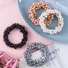 HINZIC 4PCS Pearl Hair Scrunchies Elastic Bead Hair Tie Ropes Stretchy Band Ponytail Holders Wedding Prom Bachelorette Party Hair Accessories for Women Girls