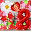 Berry Birthday Decor Party Supplies, Strawberry Birthday Decorations, Strawberry Party Decorations, Strawberry Balloons, Daisy Balloon, Star Balloons, 40 Inch Number 8 Balloon for 8th Birthday