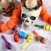 Hungdao Mexican Fiesta Wooden Maracas for Boys and Girls Cinco De Mayo Sombrero Piñata Taco Guitar Chili Cactus Wood Mini Maracas 6 Designs Noisemaker for Mexican Fiesta Party Favors(12 Pcs)
