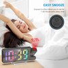 AMIR Projection Alarm Clock for Bedrooms - Digital Clock with 180 Rotatable Projector, 7.9 in Display, 4-Level Brightness, Large Screen, Alarm Clock for Heavy Sleepers, Snooze, 12/24H