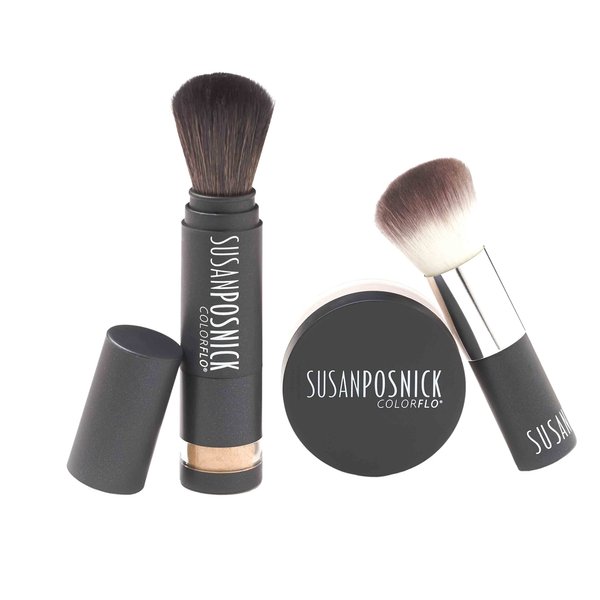 SUSAN POSNICK, COLORFLO: Natural Makeup, Vegan, Cruelty Free, Mineral Powder Foundation & Sun Protection/Loose (M5/Apricot) US Brand
