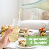 JOLLY CHEF 24 Pack Plastic Champagne Flutes 9 oz, Crystal Clear Stemless Toasting Glasses Disposable Drinkware Ideal for Wedding, Birthday, Party