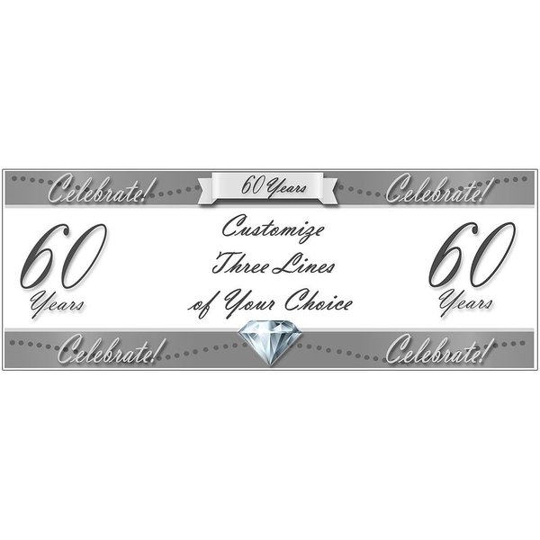 60 YEARS CLASSY DIAMOND CUSTOM BANNER (EACH)