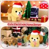 JIAJEGTGT Dog Plush Pillow, Dog Stuffed Animal Cute Christmas Plush Stuffed Dog Plushies Doll, Soft Christmas Stuffed Animal Toy for Kids