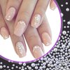 HINZIC 1Box Flatback Pearls Nail Charm 2/3/4mm Half Round Small Nail Beads White for Nail Art for Crafting Wedding Prom Face Makeup Phone Cases DIY Decoration Women Girls Bride