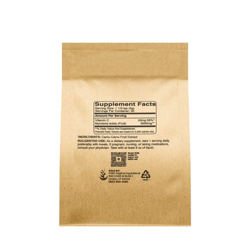 PURE ORIGINAL INGREDIENTS Camu Camu (4oz) Vitamin C, Brazilian Superfood, Lab-Verified, Non-GMO