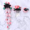 3Pcs Kimono Hair Accessories Japanese Kimono Flower Hair Clips Tassel Hair Hairpins Japanese Style Kimono Hair Barrettes Hair Accessories for Women (Pink)