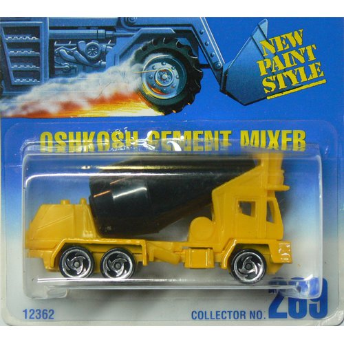 Hot Wheels Oshkosh Cement Mixer #269 with All Black Tank and 3 Spoke Razor Wheels