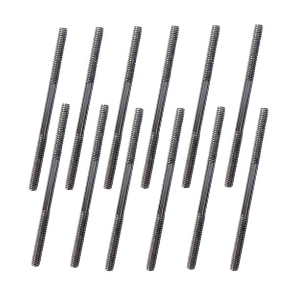 12Pcs M3 2.95" Pushrod Connector 304 Stainless Steel Rod Linkage for RC Model Airplane Helicopter Boat Car DIY Parts