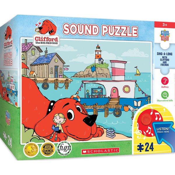 Masterpieces 24 Piece Clifford Sing-A-Long Sound Floor Puzzle for Kids - 18"x24"