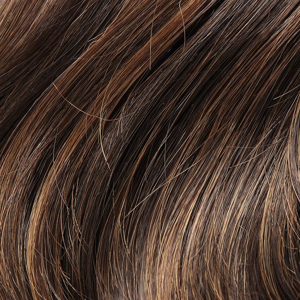 Fun Bun Hair Wrap Color 4H27 Iced Mocha - Easihair Hairpieces Elastic Band 4" Length UpDo Ponytail Accent Synthetic Fiber Curly Wavy Locks 676a Bundle MaxWigs Hairloss Booklet