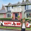 Jollyboom Truck Happy Birthday Banner, Construction Semi Truck Birthday Party Decorations Courtyard Banner for Boy Girl Transportation Semi Truck Birthday Decoration Courtyard Garden Yard Outdoor