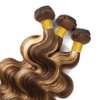 Highlight Brown Bundles Human Hair Ombre Blonde Body Wave Bundles P4/613 Human Hair Bundles Brazilian Human Hair Double Weft Soft And Silky Remy Hair Extensions for Black Women 10 12 14 Inch