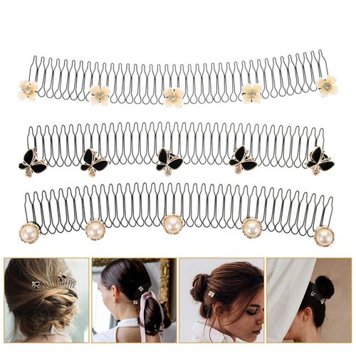 Beaupretty 6 Pieces U Pin Hair Clip Combs Fashion Shaper Hair Finishing Fixer Combs Invisible Hair Insert Comb for Women Girls
