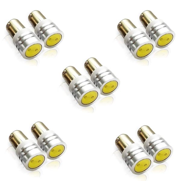 Genssi BA9 BA9S Miniature Bayonet LED Bulb (Pack of 10) (Blue)